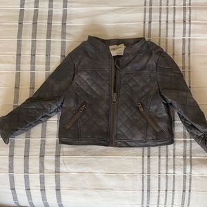 Faux Grey Leather Genuine Kids Jacket 12 Months